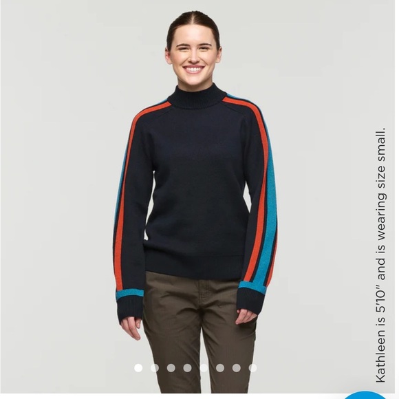 Cotopaxi Women's XL Libre Mock Sweater Carbon Black Grey Blue Merino Wool NWT - Picture 7 of 15